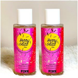 2 Pc Victoria’s Secret PINK Body Mist BERRY GLITZ  250 ml / 8.4 fl oz